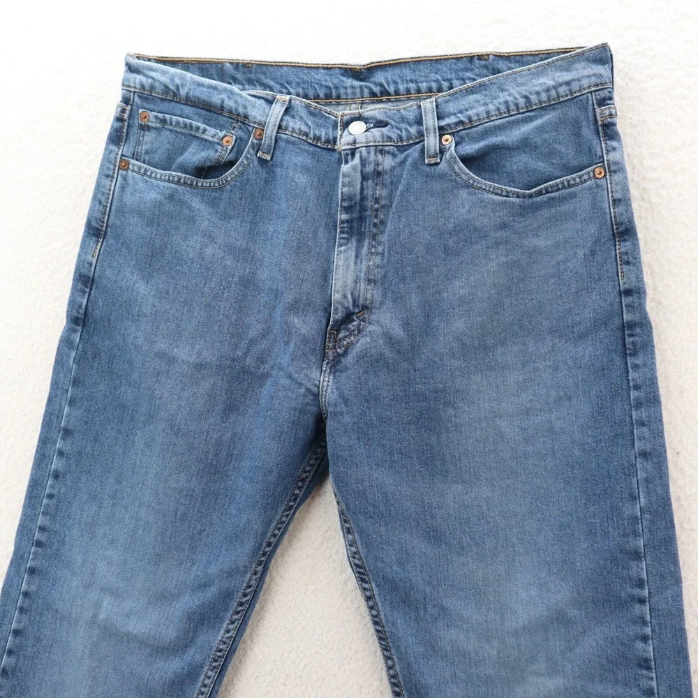 Levi's 505 Jeans Men 38x30 Blue Straight Leg Med Wash Regular Fit Denim American